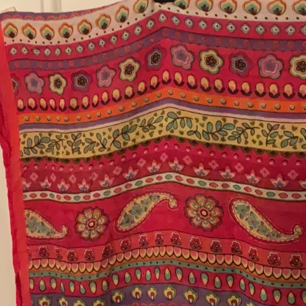 Vera Bradley Paisley Floral Pom Infinity Scaef - Picture 3 of 8